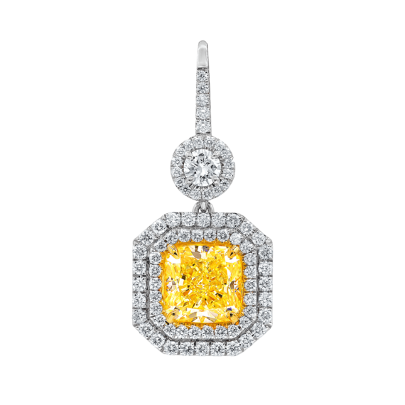 White Gold Necklace in Diamonds and Citrine